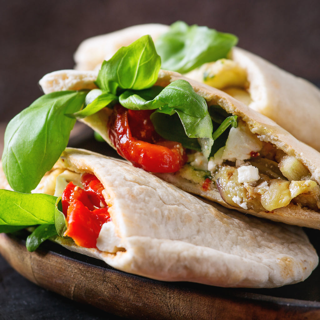 Feta & Roasted Pepper Pitta Recipe