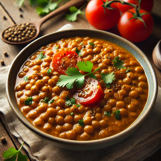 Curried coconut lentils & tomatoes Recipe