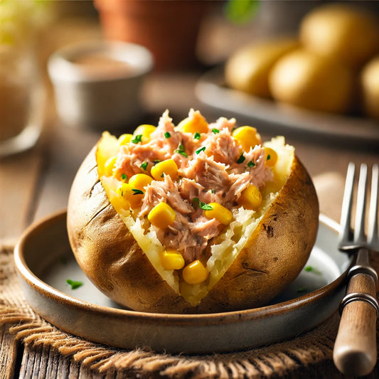 Jacket potato, tuna and sweetcorn  Recipe