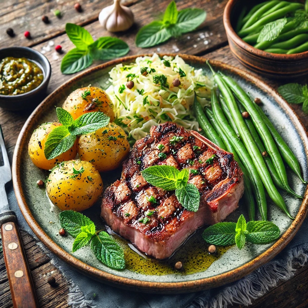 Minted Lamb Steaks Recipe